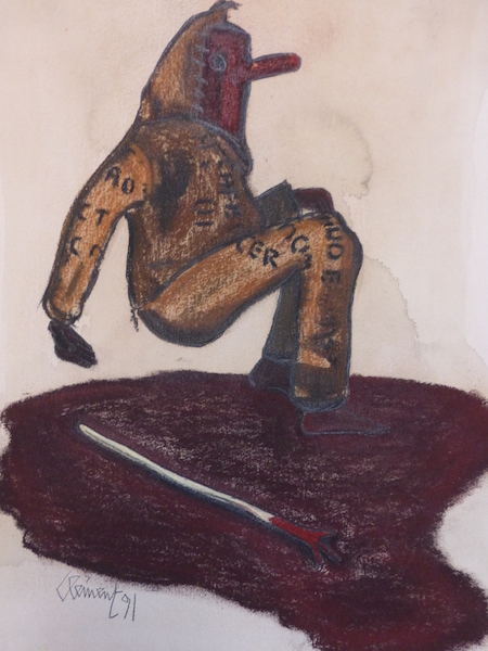 Bika Kivu - dessin - encre de Chine et pastel sur détrempe © Clément